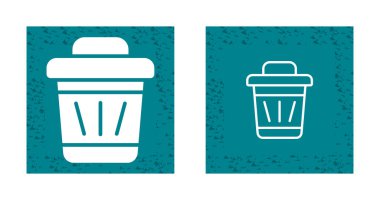 Çöp kutusu simgesi setinin vektör illüstrasyonu  