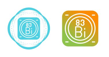 Bizmut kimyasal element simgeleri vektör illüstrasyonu