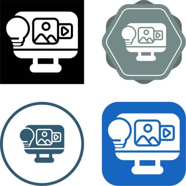 Beyaz arkaplan ve vektör illüstrasyonunda bilgisayar ekranlarında tasarım stratejisi simgeleri  