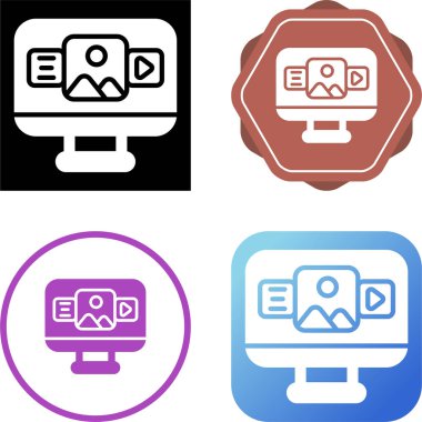 set of user interface vector line icon