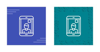 Video arama simgeleri ayarlandı, Avatar sembollü akıllı telefon. vektör illüstrasyonu