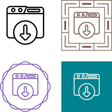 Satır indirme ok ikonu vektör resimlemesini ayarla