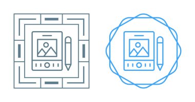 dijital tablet ikon vektör illüstrasyonu 