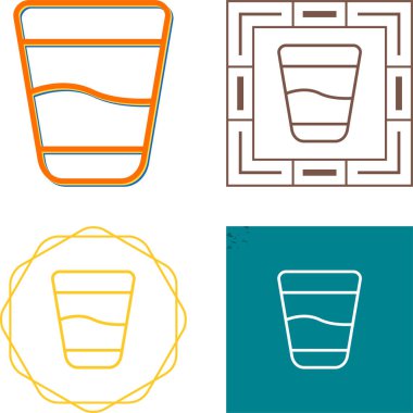 Bir bardak Su Karalamalı El Çizim Simgesi. Ana hatları çizen Su Hattı Tırmanma Sembolü. Vektör İllüstrasyonu