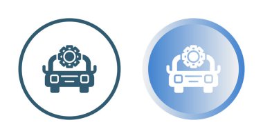Araba motoru kontrolü için modern uygulama düğmeleri.