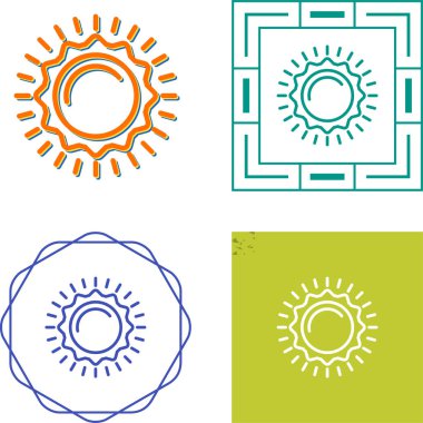 güneş web simgesi vektör illüstrasyonu.