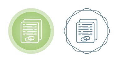 belge simgeleri ayarlandı, vektör illüstrasyonu basit tasarım