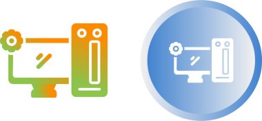 Beyaz arkaplanda izole edilmiş bilgisayar simgesi seti, vektör illüstrasyonu    