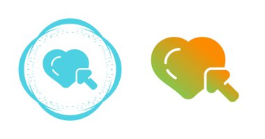 Beyaz arkaplanda kalp sembolleri ve imleç simgeleri. vektör illüstrasyonu