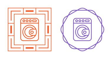 çamaşır makinesi simgeleri seti, vektör tasarımı