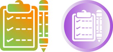 Kalem simgelerine sahip kontrol listesi, vektör illüstrasyonu 