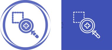 Beyaz arkaplanda kare olan dairelere simgeler ekle, vektör yanılsaması 