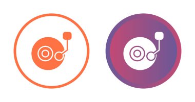 Vinil vintable simgeleri seti, vektör illüstrasyonu basit tasarım