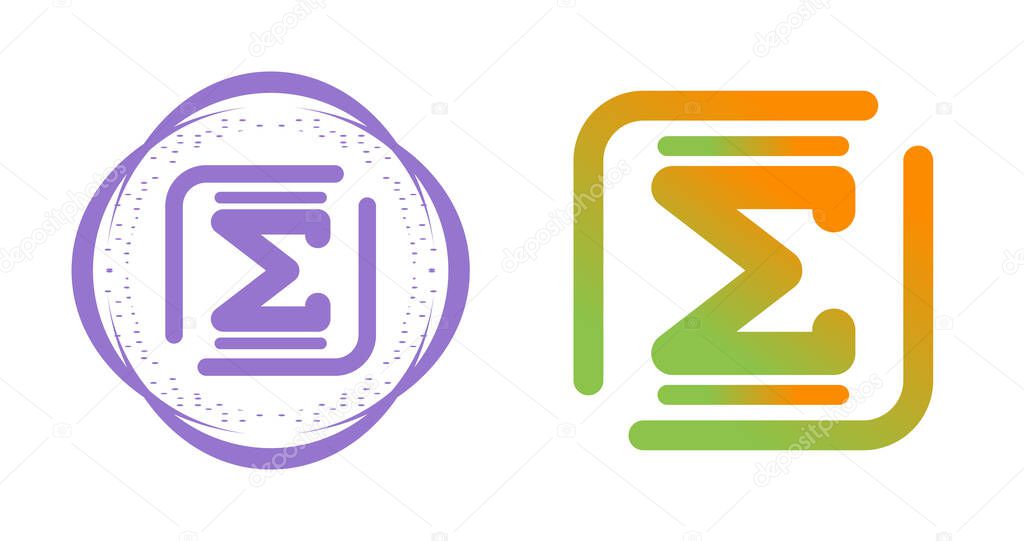 Sigma letters icons set, vector illustration