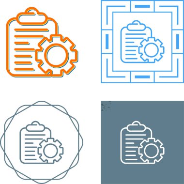 kontrol listesi ve dişli ikon vektör illüstrasyon tasarımı
