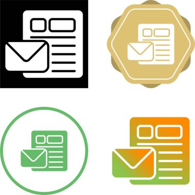 belge simgeleri ayarlandı, vektör illüstrasyonu basit tasarım