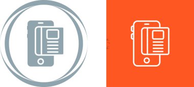 SIM kart simgeli bir akıllı telefon seti. İnce çizgi tarzı tasarım. vektör illüstrasyonu