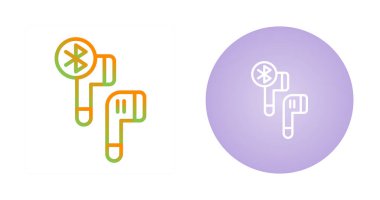 Taşınabilir kablosuz mini kulaklık seti, vektör illüstrasyonu