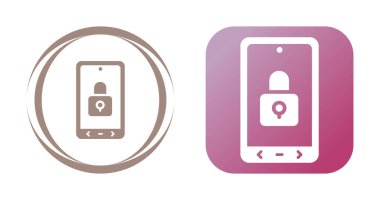 kilitlenmiş ekran ağ simgesi vektör illüstrasyonu