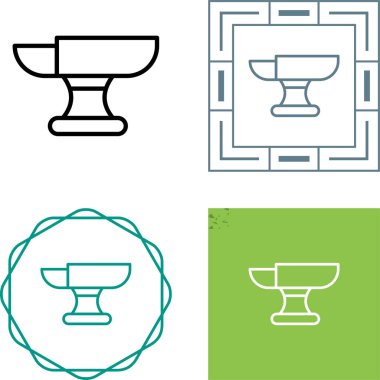 Beyaz arkaplanda izole örs simgeleri, vektör illüstrasyonu  