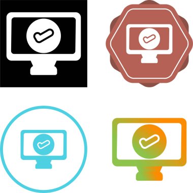 Bilgisayar monitörleri seti ve işaretler, vektör illüstrasyonu 