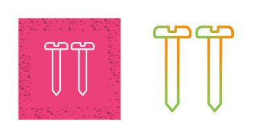 Beyaz arkaplanda izole edilmiş çivi simgeleri