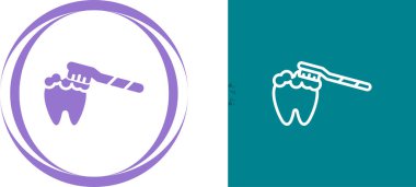 Diş Fırçalama Simgeleri Ayarlandı, vektör illüstrasyonu