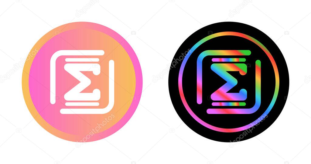 Sigma letters icons set, vector illustration