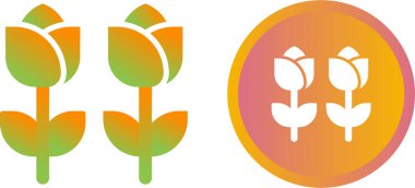 Lale çiçekleri simgeleri ayarlandı, vektör illüstrasyonu