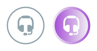 kulaklık simgeleri ayarlandı, vektör illüstrasyonu