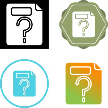 Soru Dosya Simgesi, Vektör İllüstrasyonu Beyazda İzole Edildi 