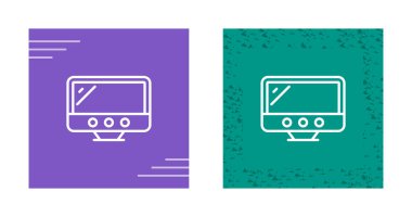 Beyaz arkaplanda izole edilmiş bilgisayar ekran simgeleri, vektör illüstrasyonu