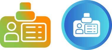 Kimlik kartı web simgeleri basit tasarım