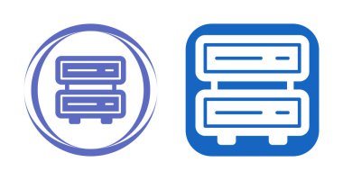 beyaz arkaplanda izole edilmiş bilgisayar sunucuları simgeleri, vektör illüstrasyonu    