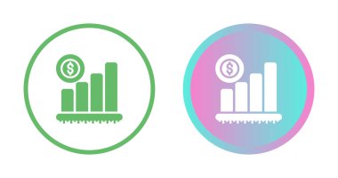 Beyaz arkaplanda izole edilmiş finansal büyüme tablosu simgeleri belirlendi