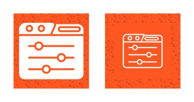 Birden fazla kaydırma çubuğu olan bir ayar panelini temsil eden simgeler.