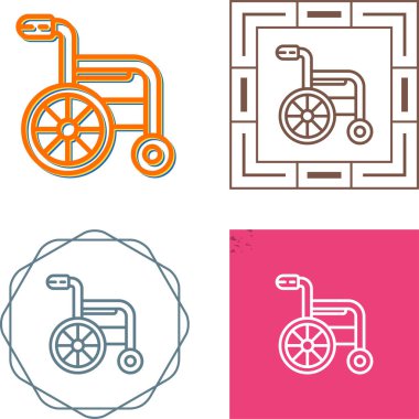 Tekerlekli sandalye ikonları vektör çizimi