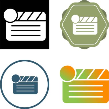  line sinema alkışlayıcı simgesi üretim konsepti vektör illüstrasyonu 