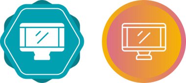 bilgisayar monitörü web simgesi vektör illüstrasyonu