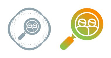 Arayan kişi simgesi, çalışan arama sembolü kavramı, danışmanlığı, personel seçimi için cam büyütme, illüstrasyon vektör