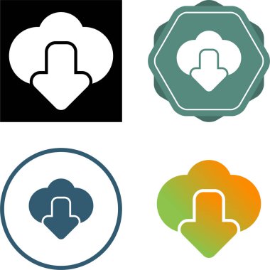 bulut bilgisayar simgeler kümesi, vektör çizim