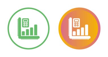 Hesap makineli bar grafik simgesinin vektör çizimi