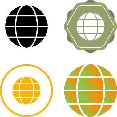 dünya simgeleri ayarlandı, vektör tasarımı