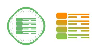 Veri tablosunu temsil eden farklı simgelerin vektör grafiği.