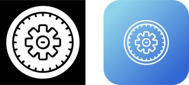 Çarklı simge. Çizgi ve kabartma dişli levhası. Dış hat dişli mekanizma sembolü