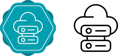 bulut hesaplama web simgesi vektör illüstrasyonu