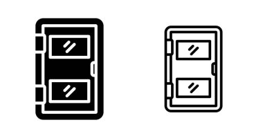 Beyaz arkaplanda izole edilmiş kapı simgeleri, vektör illüstrasyonu 