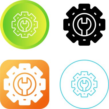 Hizmet araçları düz vektör simgesi. İngiliz anahtarı simgesi logo çizim ile dişli. İş kavramı basit düz piktogram izole arka plan üzerinde.