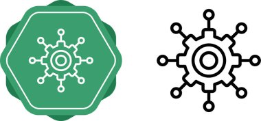 dişli ağ simgeleri koleksiyon vektör çizimi