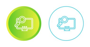 Bilgisayar ekranlarında büyüteç gözlüğü, vektör illüstrasyonu